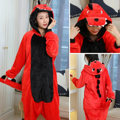 Women Cute Panda Bear Zebra Cartoon Onesies Kigurumi Unisex Autumn Winter Anime Costumes Adults Kids Flannel Sleepwear Pajamas