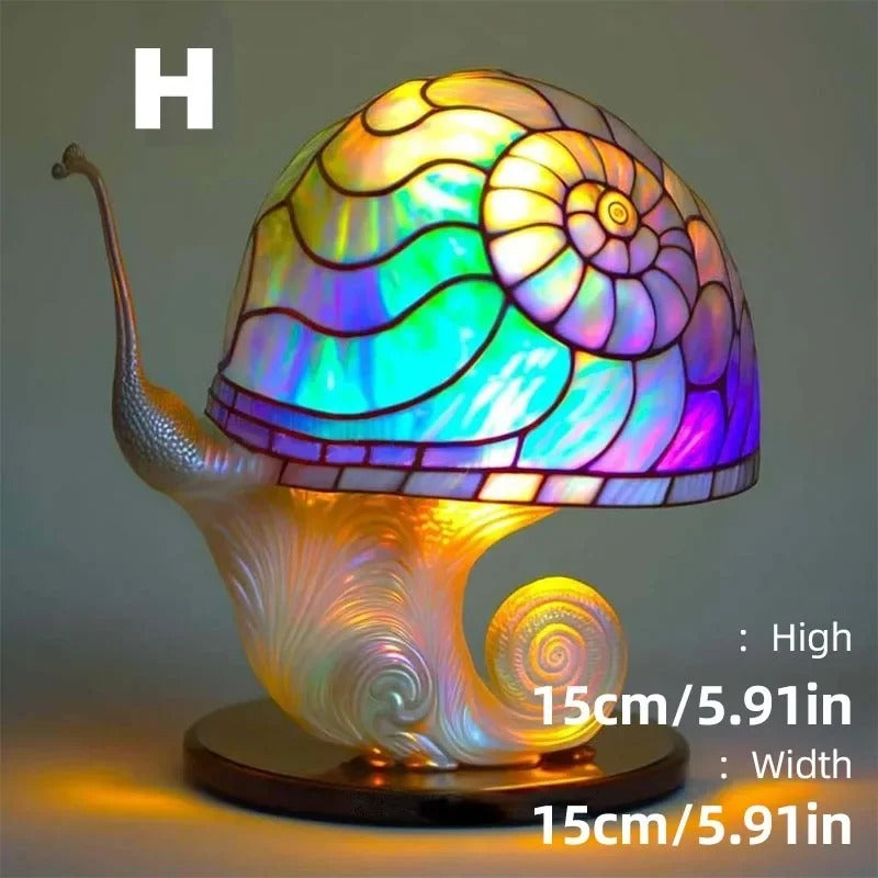 Whimsical Mushroom Garden Stained Glass Lamp
