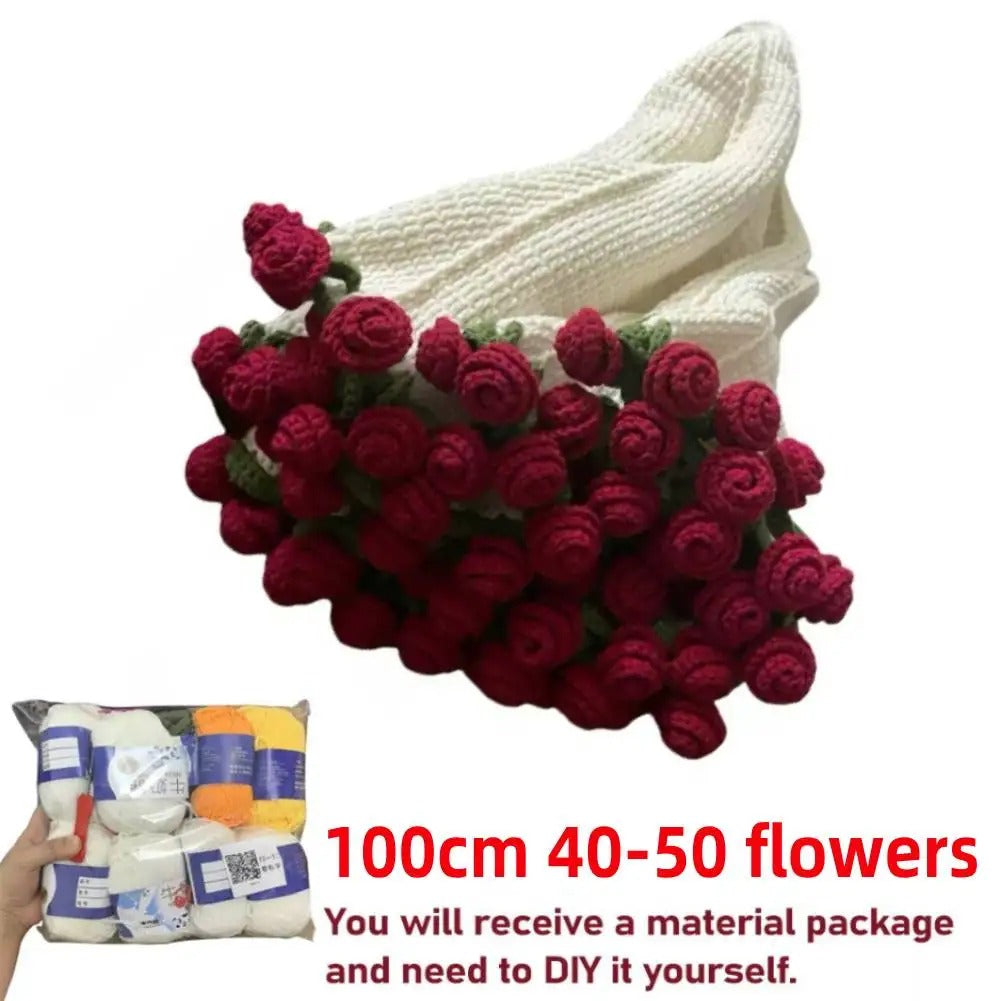 DIY Handmade Flower Crocheted Blanket Material Package Flower Bouquet