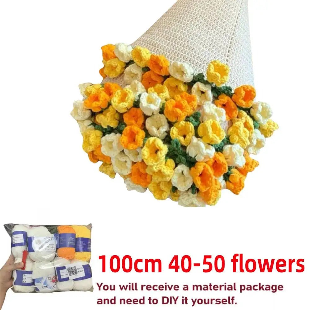 DIY Handmade Flower Crocheted Blanket Material Package Flower Bouquet