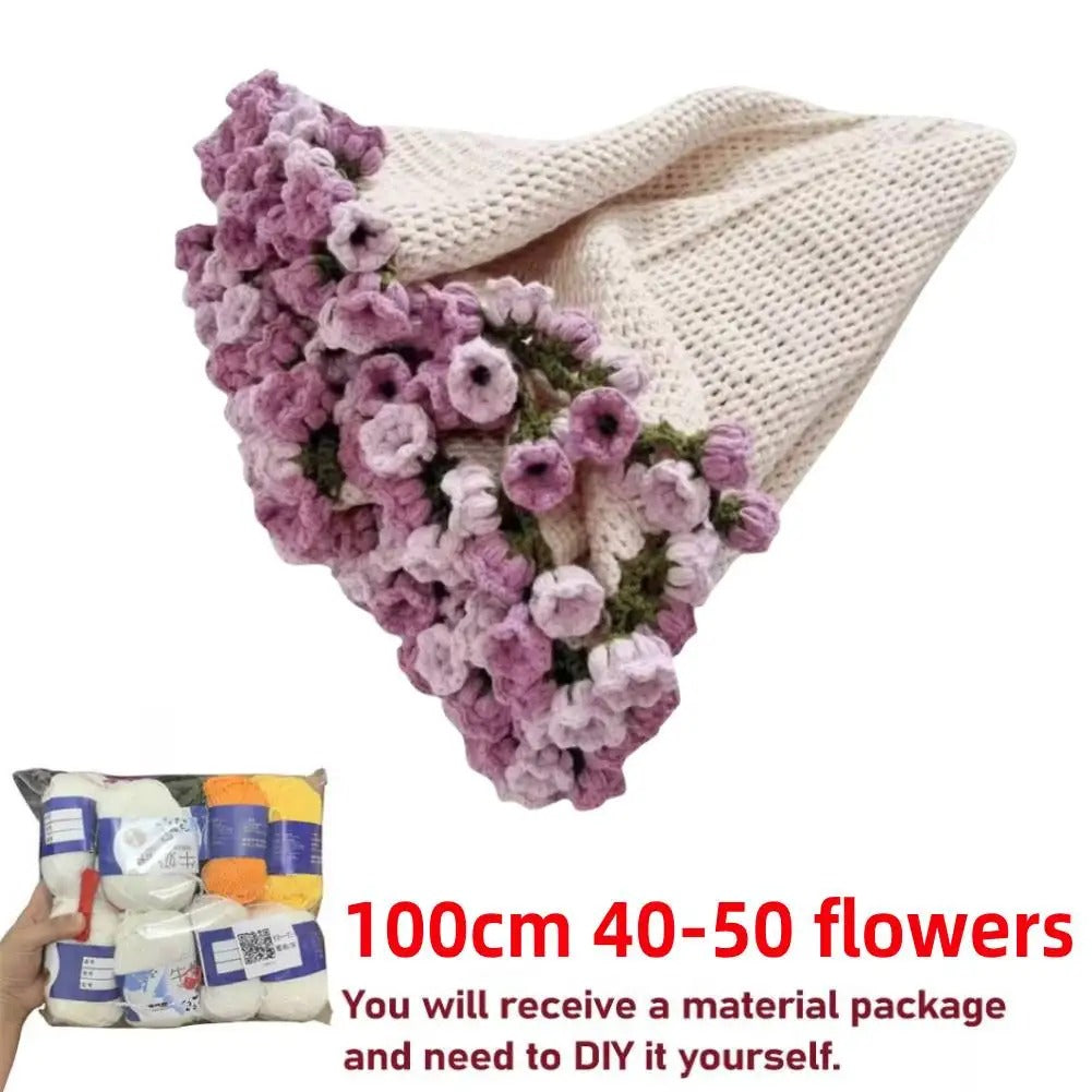 DIY Handmade Flower Crocheted Blanket Material Package Flower Bouquet