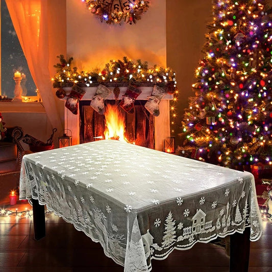 White Lace Tablecloth Macrame Tablecloth