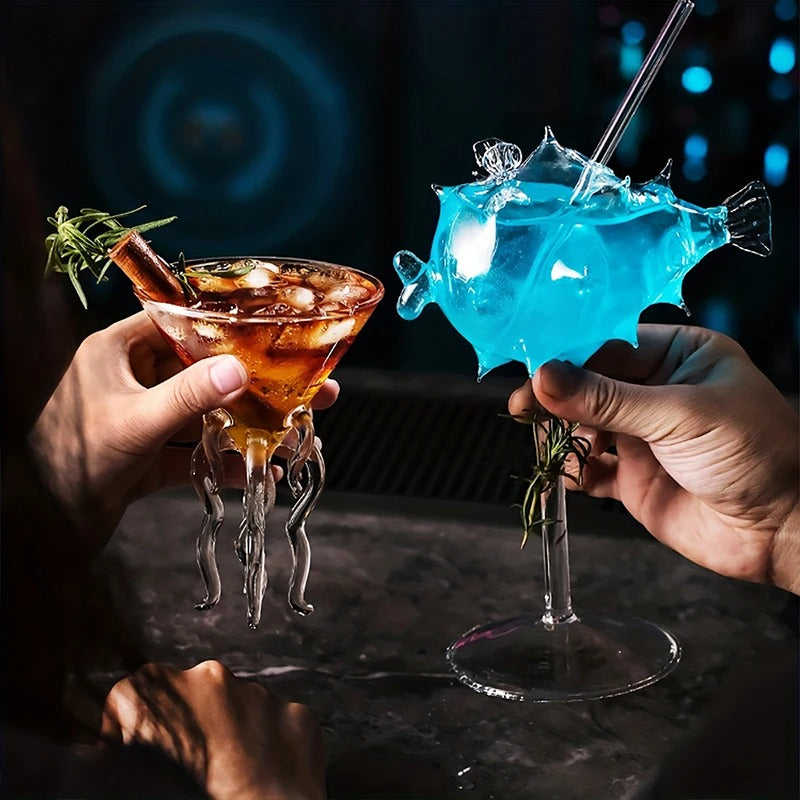 Octopus Jellyfish Tentacles Shaped Cocktail Glass