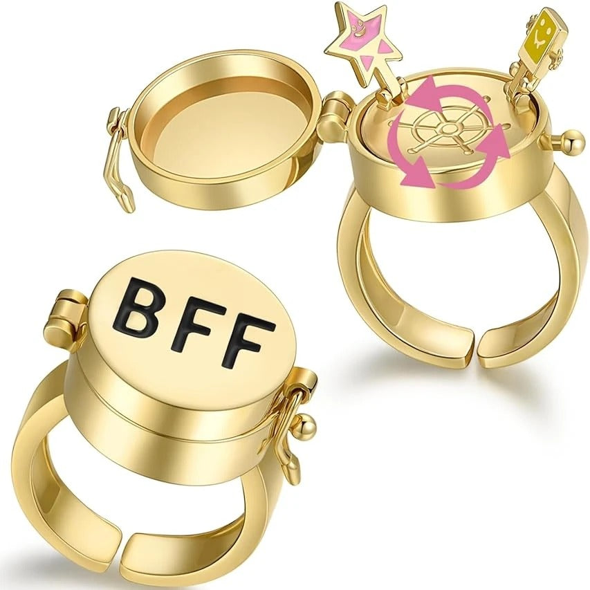 Spinner BFF Matching Rings Best Friend Open Rotate Ring Forever Friendship