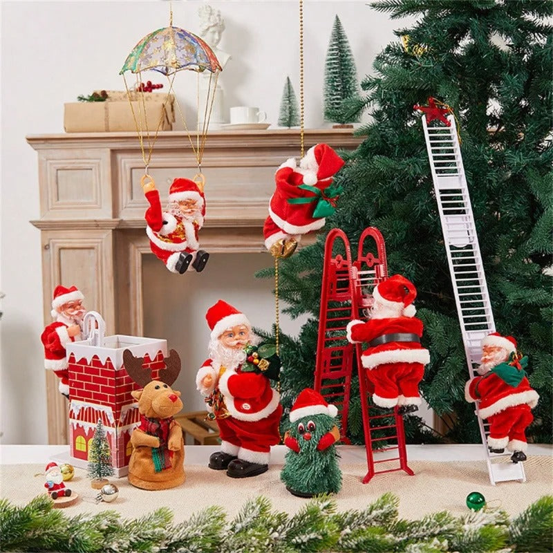 Swinging Belly and Feet Musical Climbing Santa Dancing