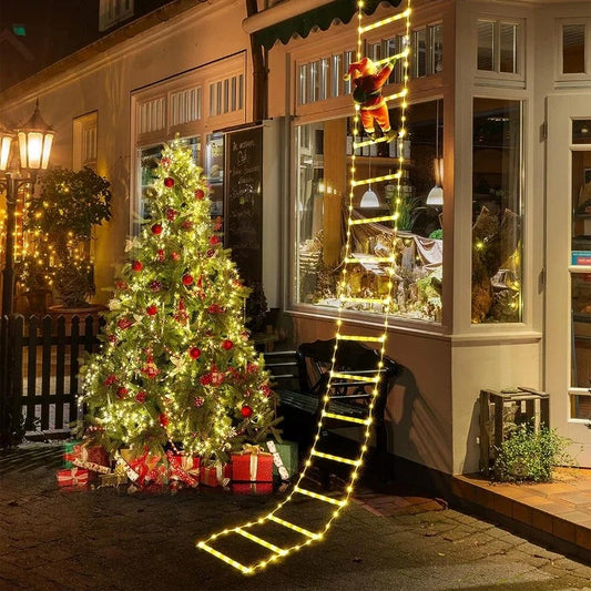 Santa Claus Climbing Ladder String Lights USB 8 Modes LED Lamp