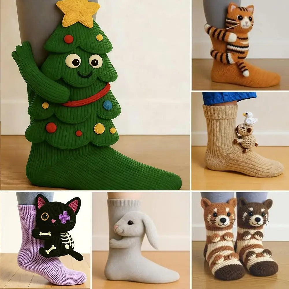 3D Knit Animal Socks Cute Floor Socks
