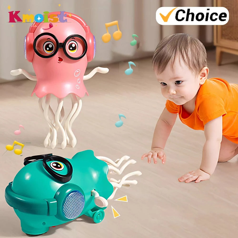 Dancing Jellyfish Toy Automatic Obstacle Avoidance Crawling Walking Electric Jellyfish with Light Music