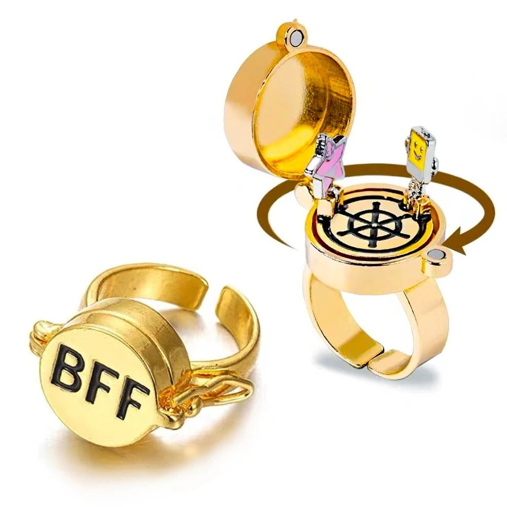 Spinner BFF Matching Rings Best Friend Open Rotate Ring Forever Friendship