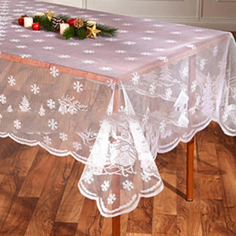 White Lace Tablecloth Macrame Tablecloth