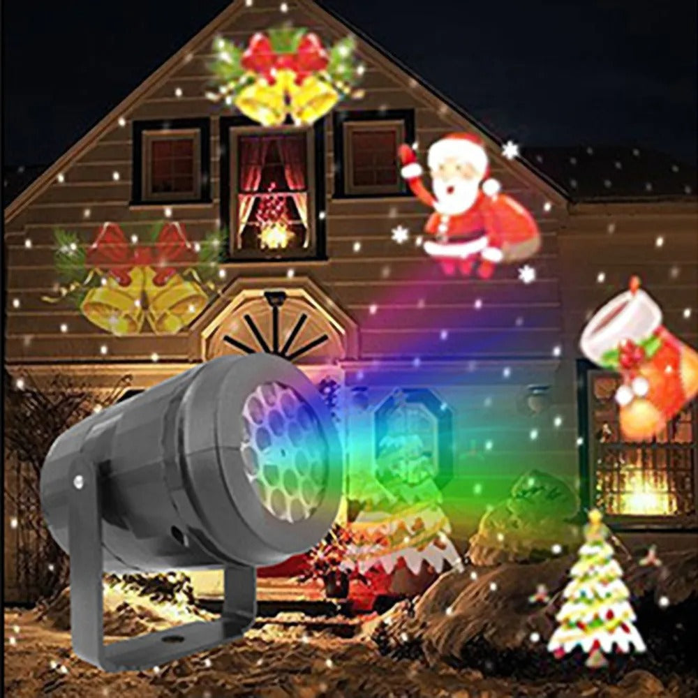 Christmas Party Lights LED Laser Snowflake Projector 4W Stage Lights Rotating