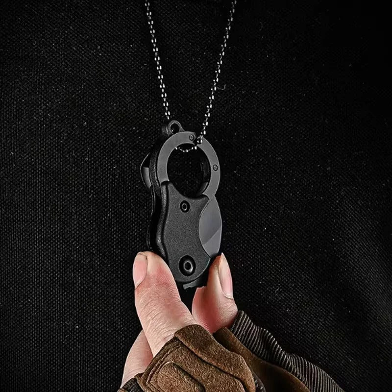 Folding Knife EDC Key Fox Claw Box Cutter Necklace Knife Camping Portable Self-defense Pocket Knife