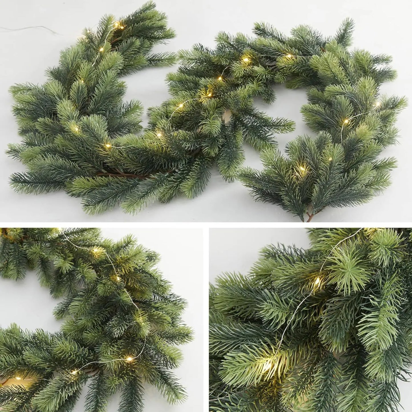 Artificial Pine and Cypress Wreath PE Encrypted Christmas Tree Decoration Rattan