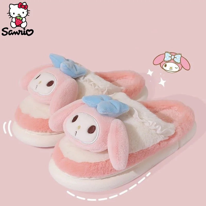 Kawaii Sanrio Cinnamoroll Slippers Kuromi My Melody Y2K Hello Kitty Shoes