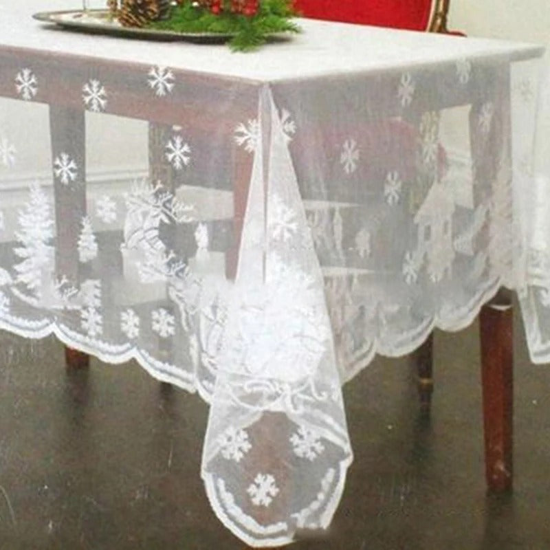 White Lace Tablecloth Macrame Tablecloth