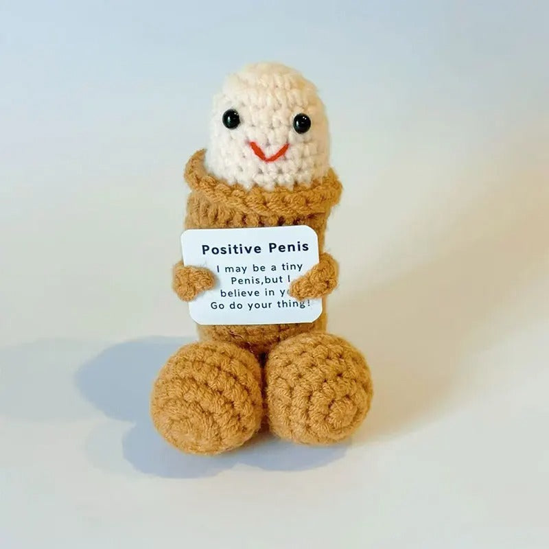 Positive Crochet Doll Funny Valentines Day Gift with Card