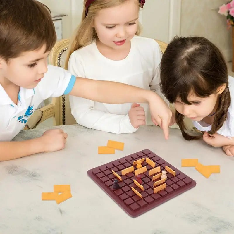 Wooden Checkers Board Game Two-Player Game