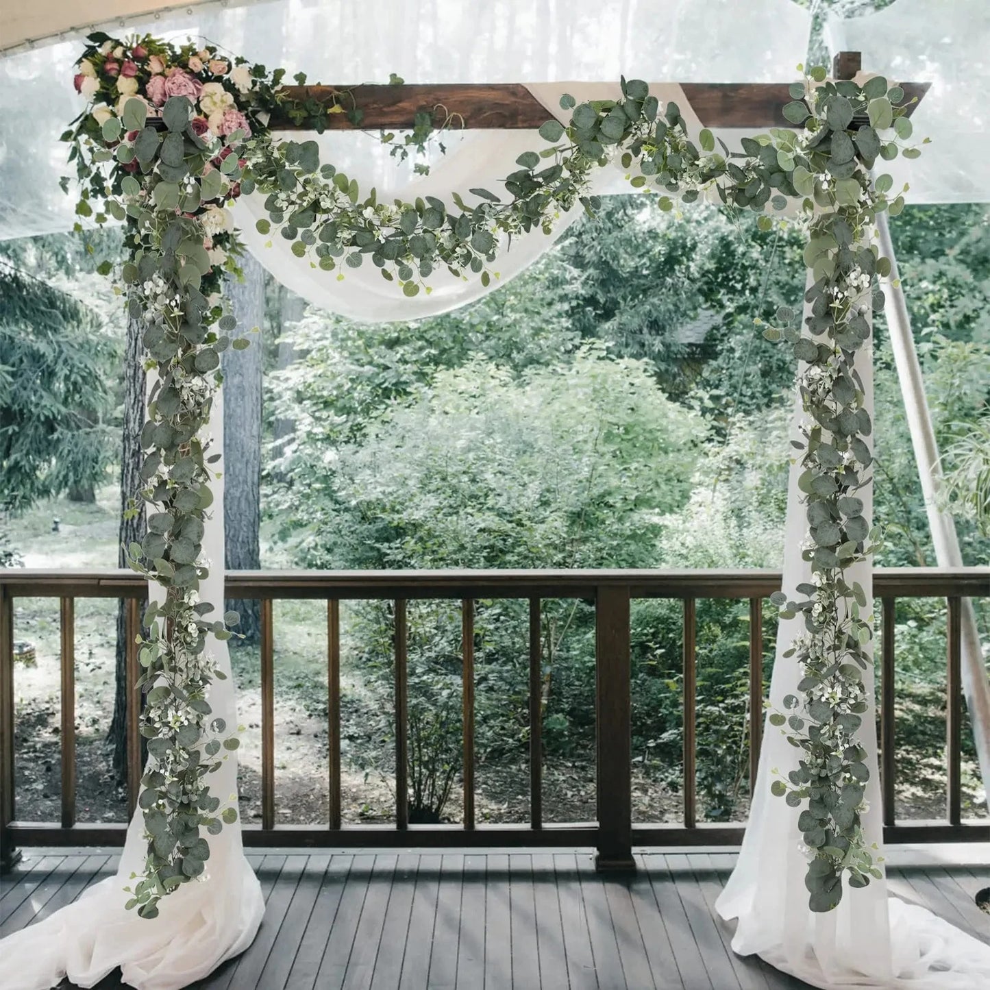 1pc Artificial Eucalyptus Leaves Greenery Garland Faux Plant
