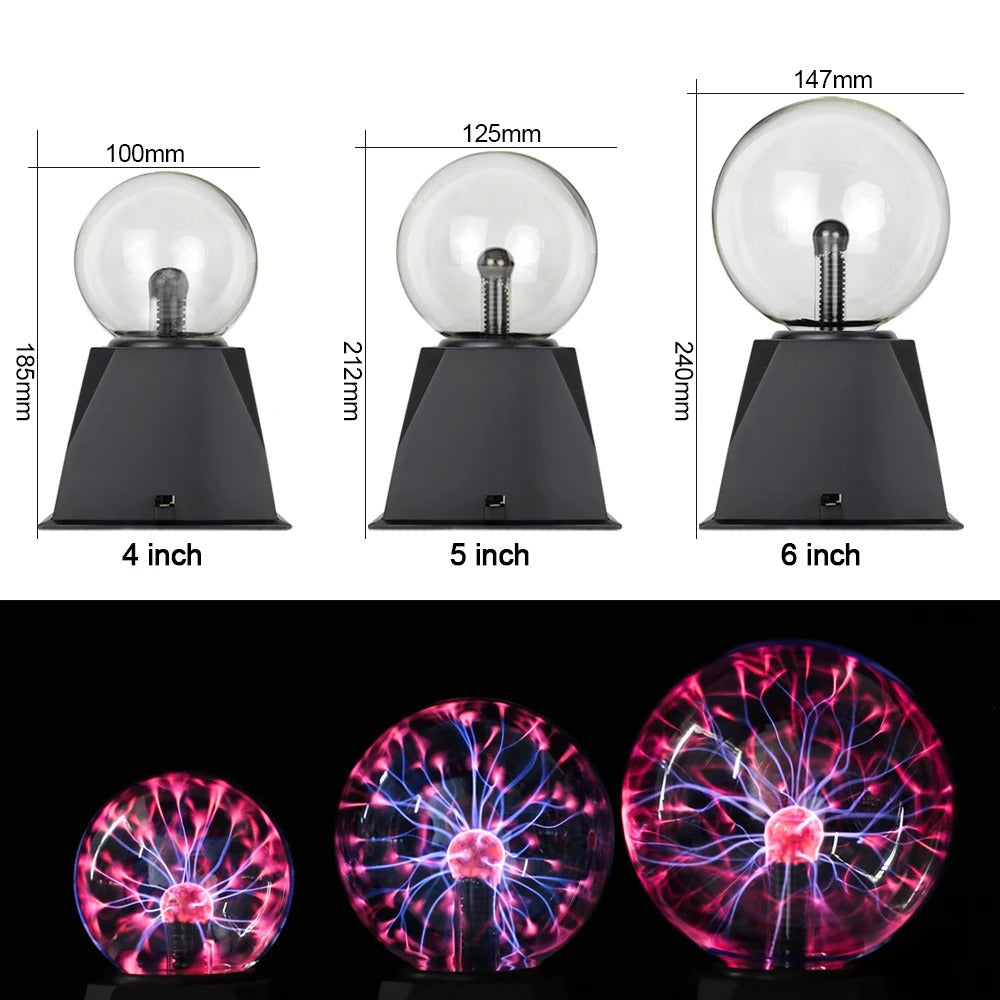 Magic Crystal Plasma Ball Lamp 3/4/5/6/8 Inch LED Night Light