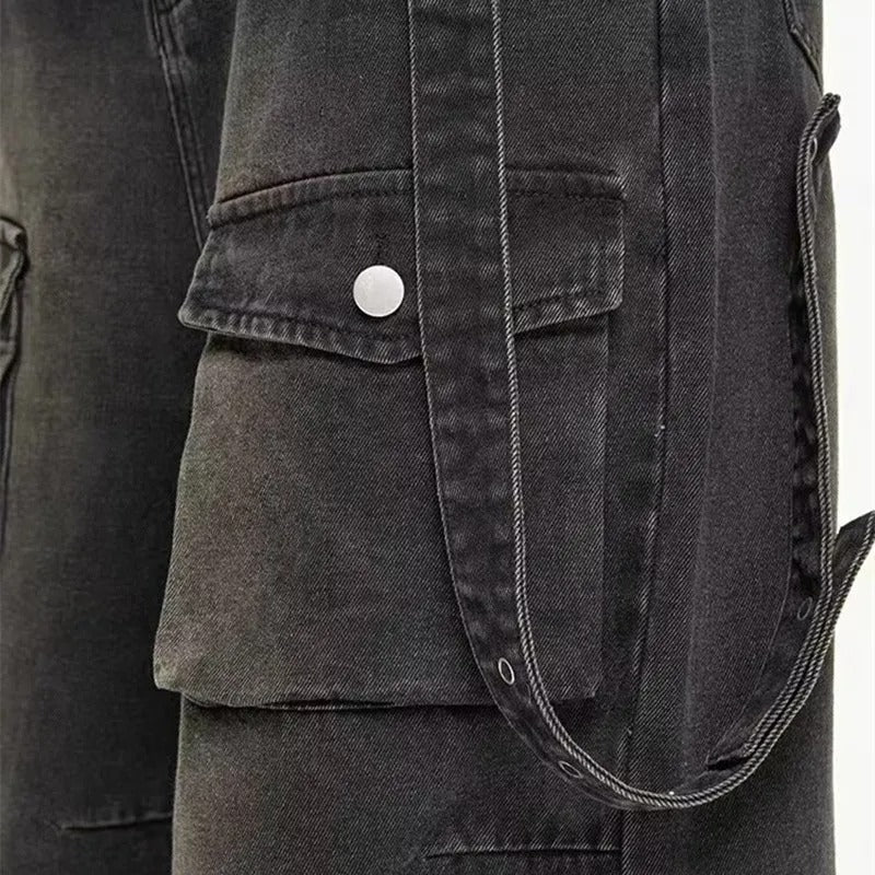 Multiple Pockets Baggy Cargo Jeans Pants