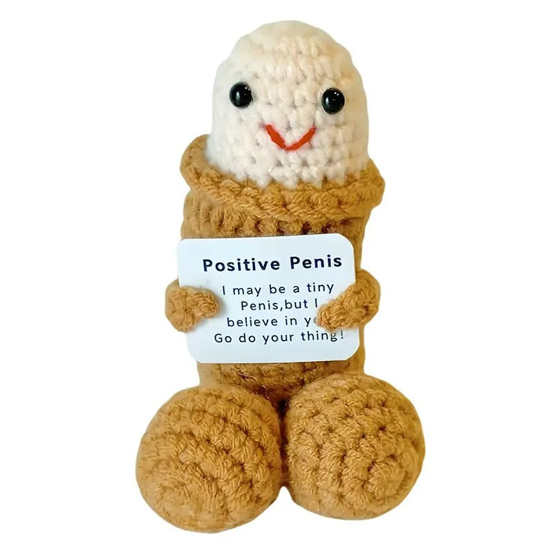 Positive Crochet Doll Funny Valentines Day Gift with Card