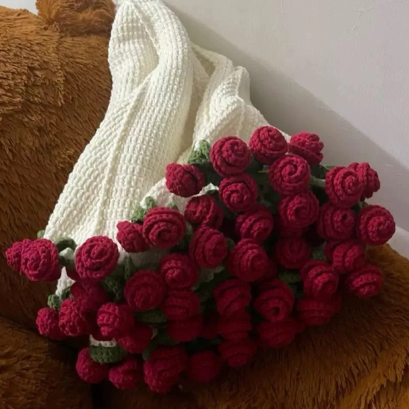 DIY Handmade Flower Crocheted Blanket Material Package Flower Bouquet