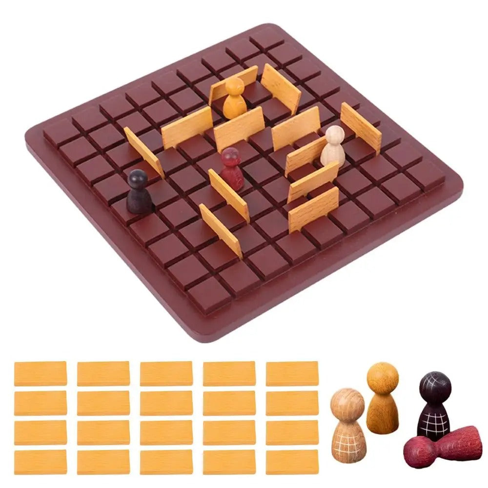 Wooden Checkers Board Game Two-Player Game