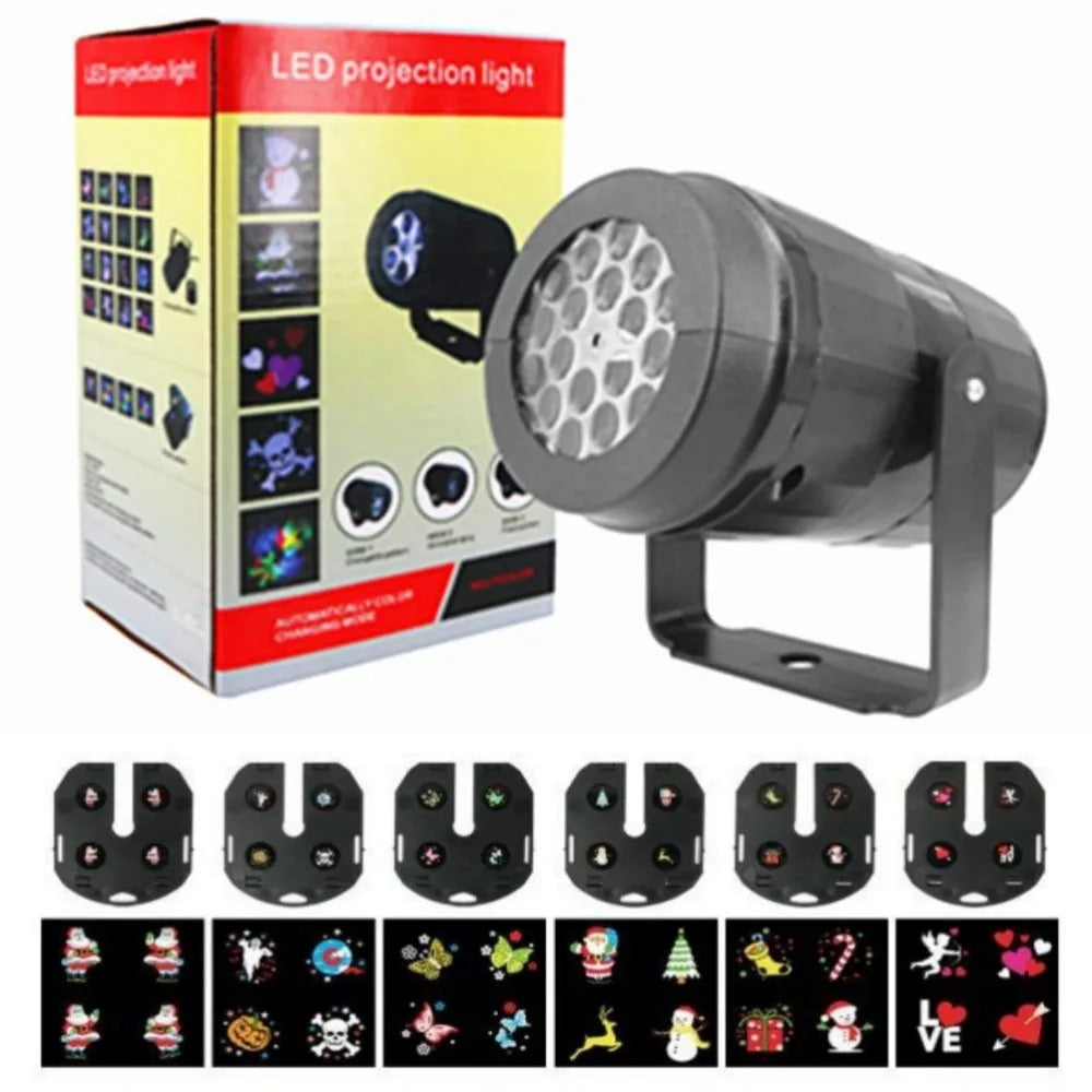 Christmas Party Lights LED Laser Snowflake Projector 4W Stage Lights Rotating