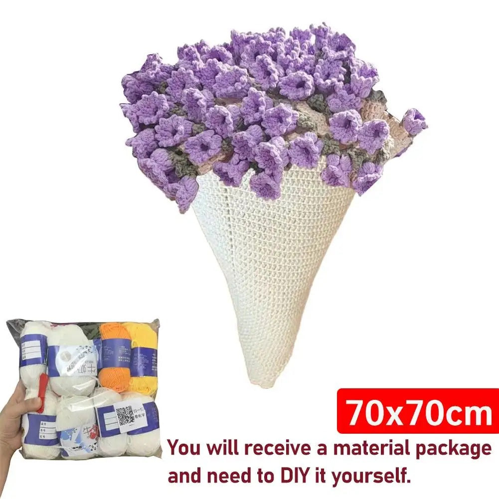 DIY Handmade Flower Crocheted Blanket Material Package Flower Bouquet
