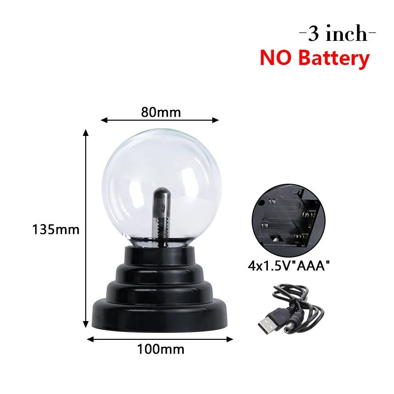 Magic Crystal Plasma Ball Lamp 3/4/5/6/8 Inch LED Night Light