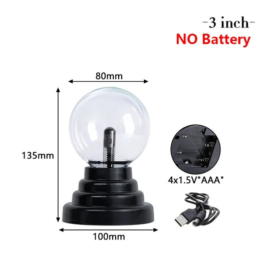 Magic Crystal Plasma Ball Lamp 3/4/5/6/8 Inch LED Night Light