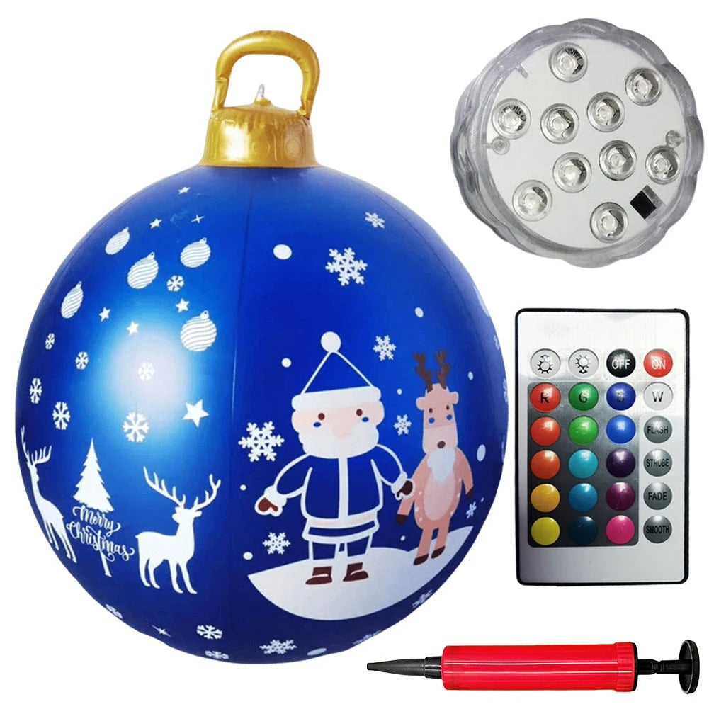 23.6 Inch Giant Inflatable Christmas Ball with LED Light