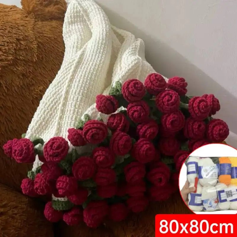 DIY Handmade Flower Crocheted Blanket Material Package Flower Bouquet