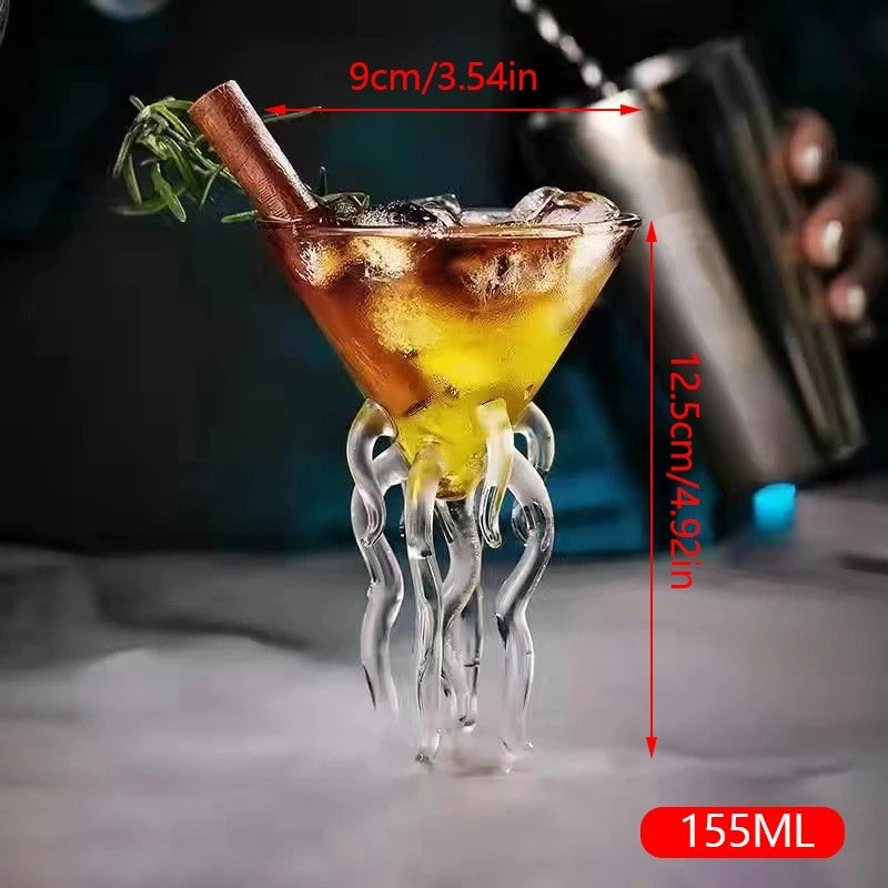 Octopus Jellyfish Tentacles Shaped Cocktail Glass