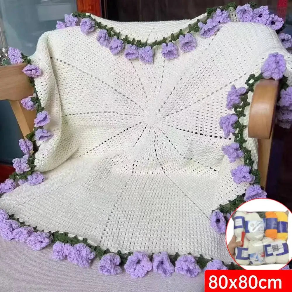 DIY Handmade Flower Crocheted Blanket Material Package Flower Bouquet