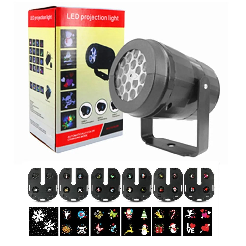 Christmas Party Lights LED Laser Snowflake Projector 4W Stage Lights Rotating