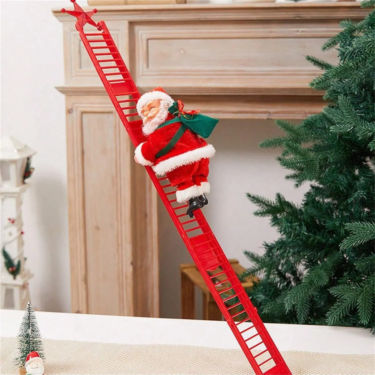 Swinging Belly and Feet Musical Climbing Santa Dancing