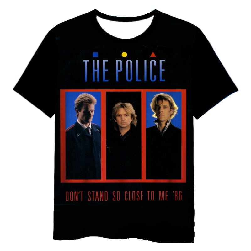 The Police Rock 3D Printed Casual T-shirts