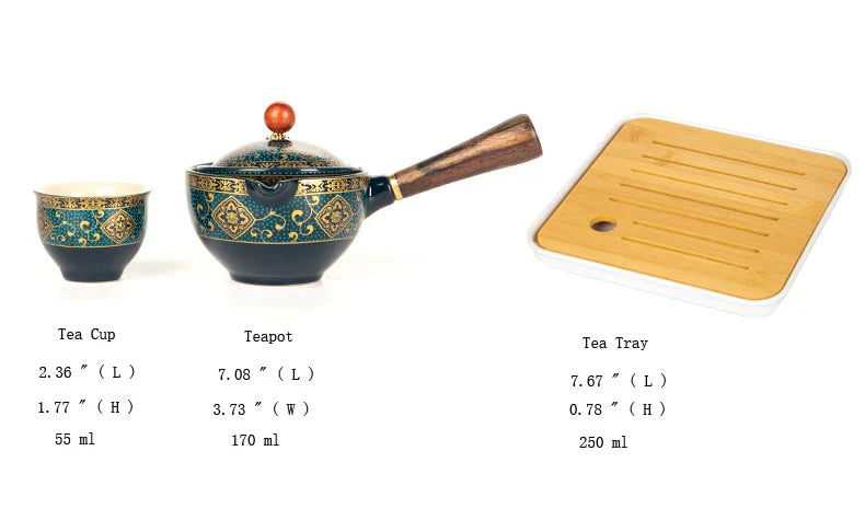 360 Rotation Tea Maker and Infuser Ceramic Tea Cup for Puer Porcelain Chinese Gongfu Tea Set