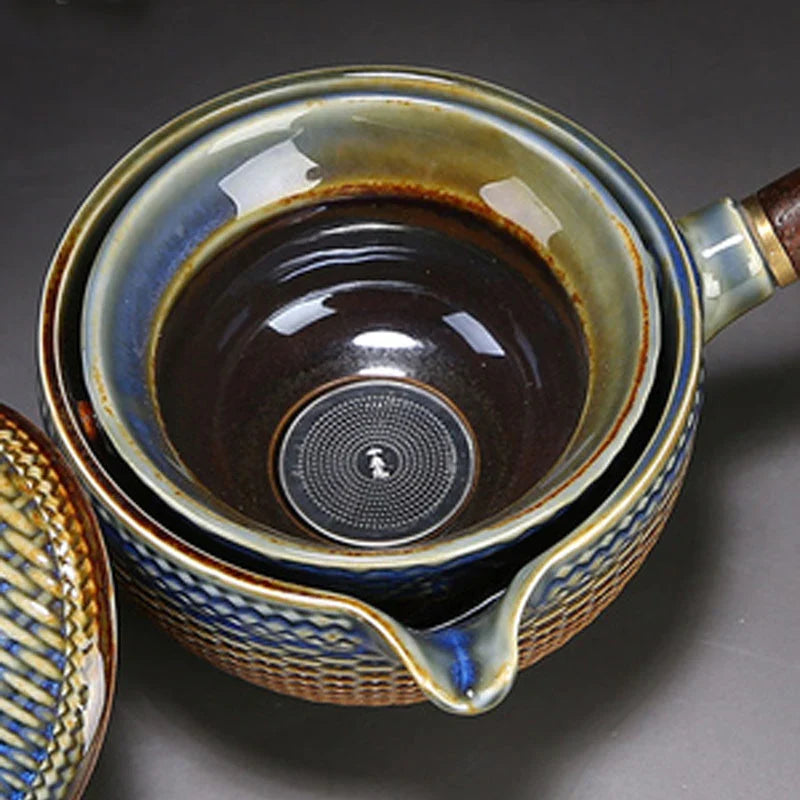 360 Rotation Tea Maker and Infuser Ceramic Tea Cup for Puer Porcelain Chinese Gongfu Tea Set