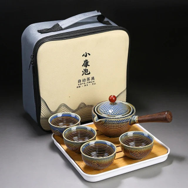 360 Rotation Tea Maker and Infuser Ceramic Tea Cup for Puer Porcelain Chinese Gongfu Tea Set