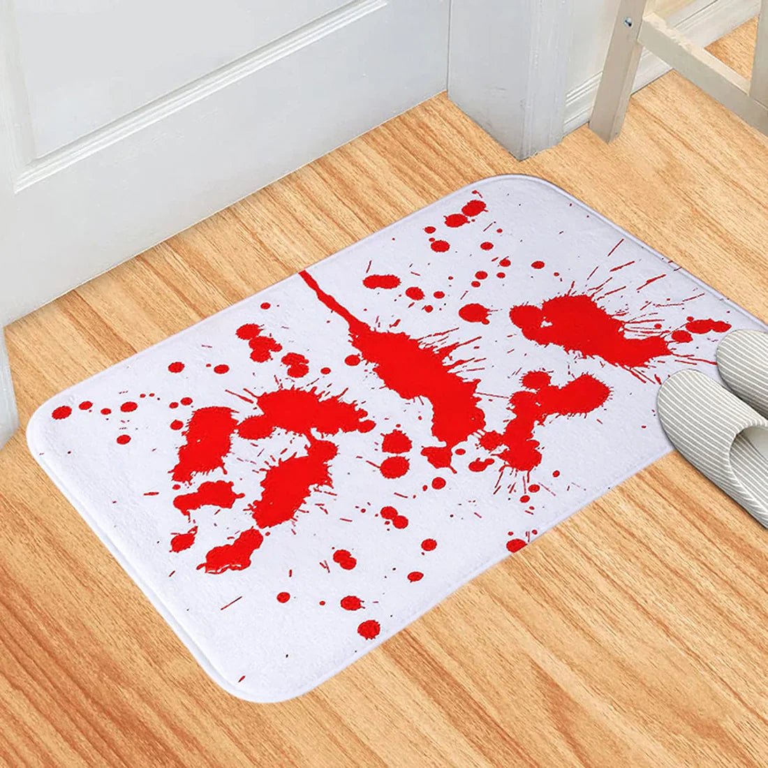 Bloody bath mat when Wet