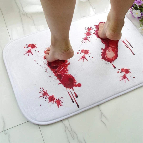 Bloody bath mat when Wet