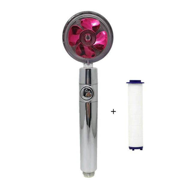 Hydro Jet Powered Handheld Turbo Fan High Pressure Shower Head With Filter