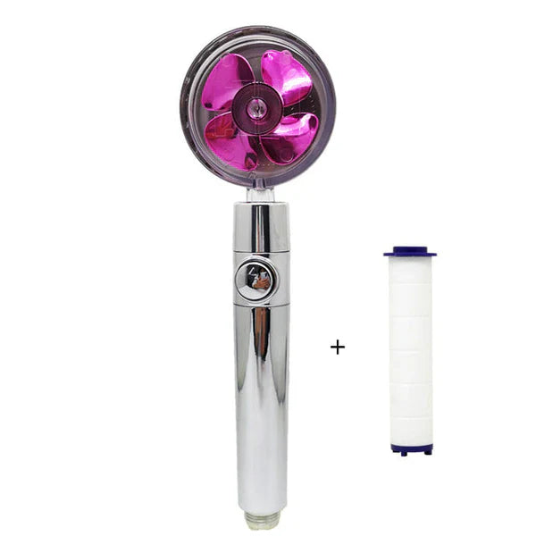 Hydro Jet Powered Handheld Turbo Fan High Pressure Shower Head With Filter