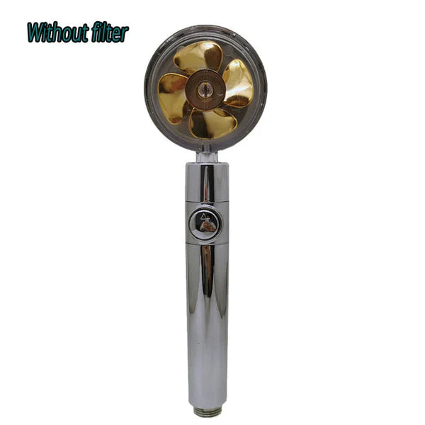 Hydro Jet Powered Handheld Turbo Fan High Pressure Shower Head With Filter