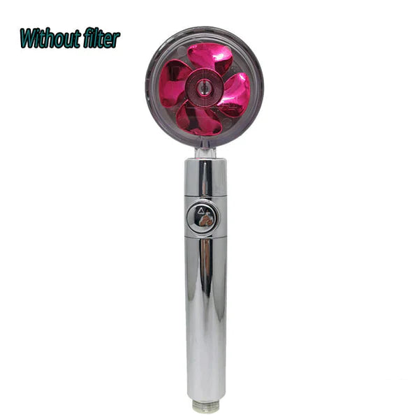 Hydro Jet Powered Handheld Turbo Fan High Pressure Shower Head With Filter