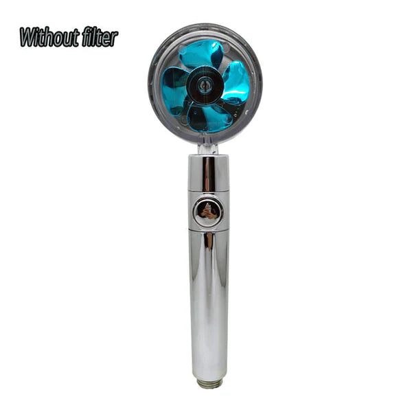 Hydro Jet Powered Handheld Turbo Fan High Pressure Shower Head With Filter