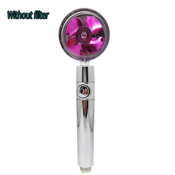 Hydro Jet Powered Handheld Turbo Fan High Pressure Shower Head With Filter