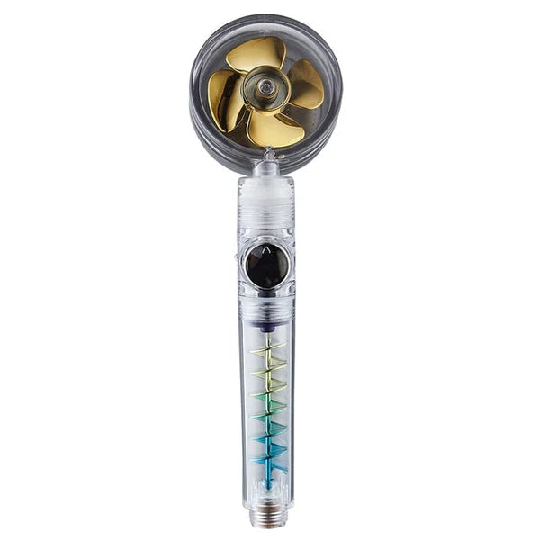 Hydro Jet Powered Handheld Turbo Fan High Pressure Shower Head With Filter